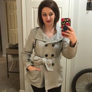 Double-Breasted Sweatshirt Jacket